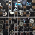 China supplier Foshan price for Black color flower design mosaic wall tiles WM12